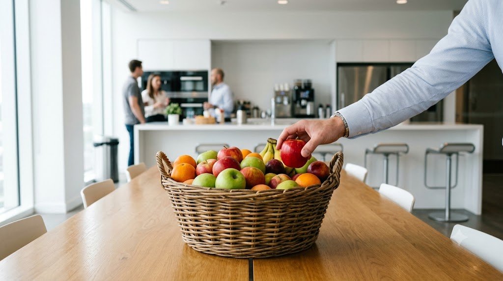 Panier de fruits frais en entreprise, alternative aux aliments ultra transformés